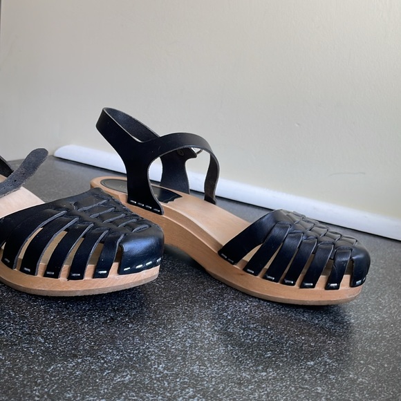 Swedish Hasbeens Black Sandals size 37 - Picture 11 of 13
